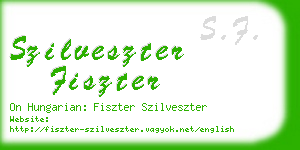 szilveszter fiszter business card